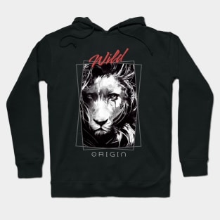 Lion Wild Nature Free Spirit Art Brush Painting Hoodie